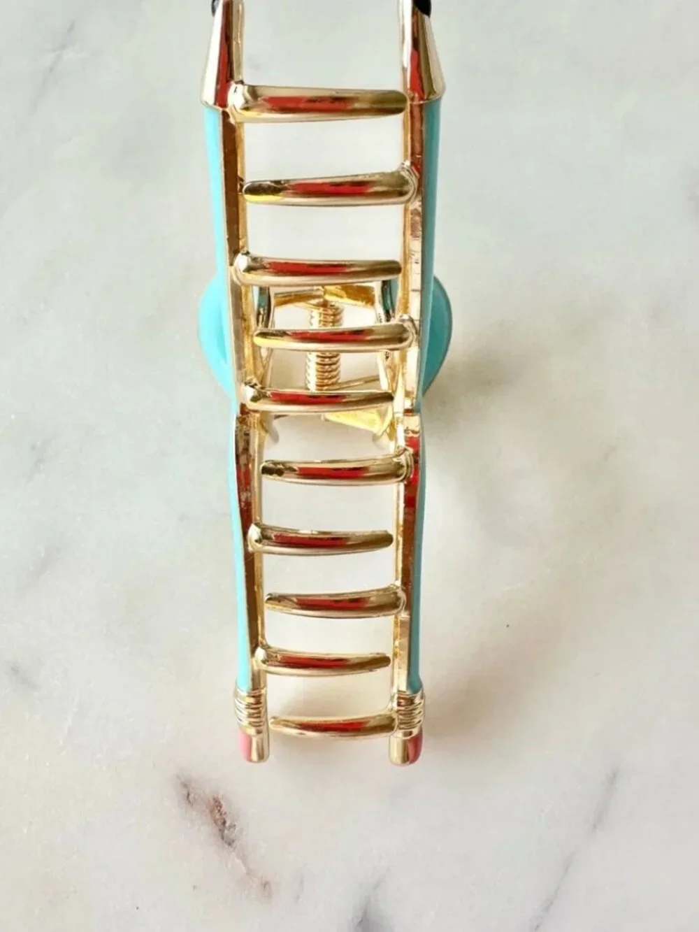 Aqua Teacher Pencil Metal Hair Claw Clip (BRAND-NEW & SO CUTE!)